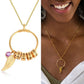 Birthday Stone Circular Bead Stainless Steel Necklace.
