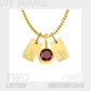 Birthstone Accessories Stainless Steel Plated 26 English Letter Pendant Necklace.