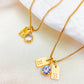 Birthstone Accessories Stainless Steel Plated 26 English Letter Pendant Necklace.