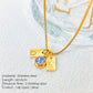 Birthstone Accessories Stainless Steel Plated 26 English Letter Pendant Necklace.