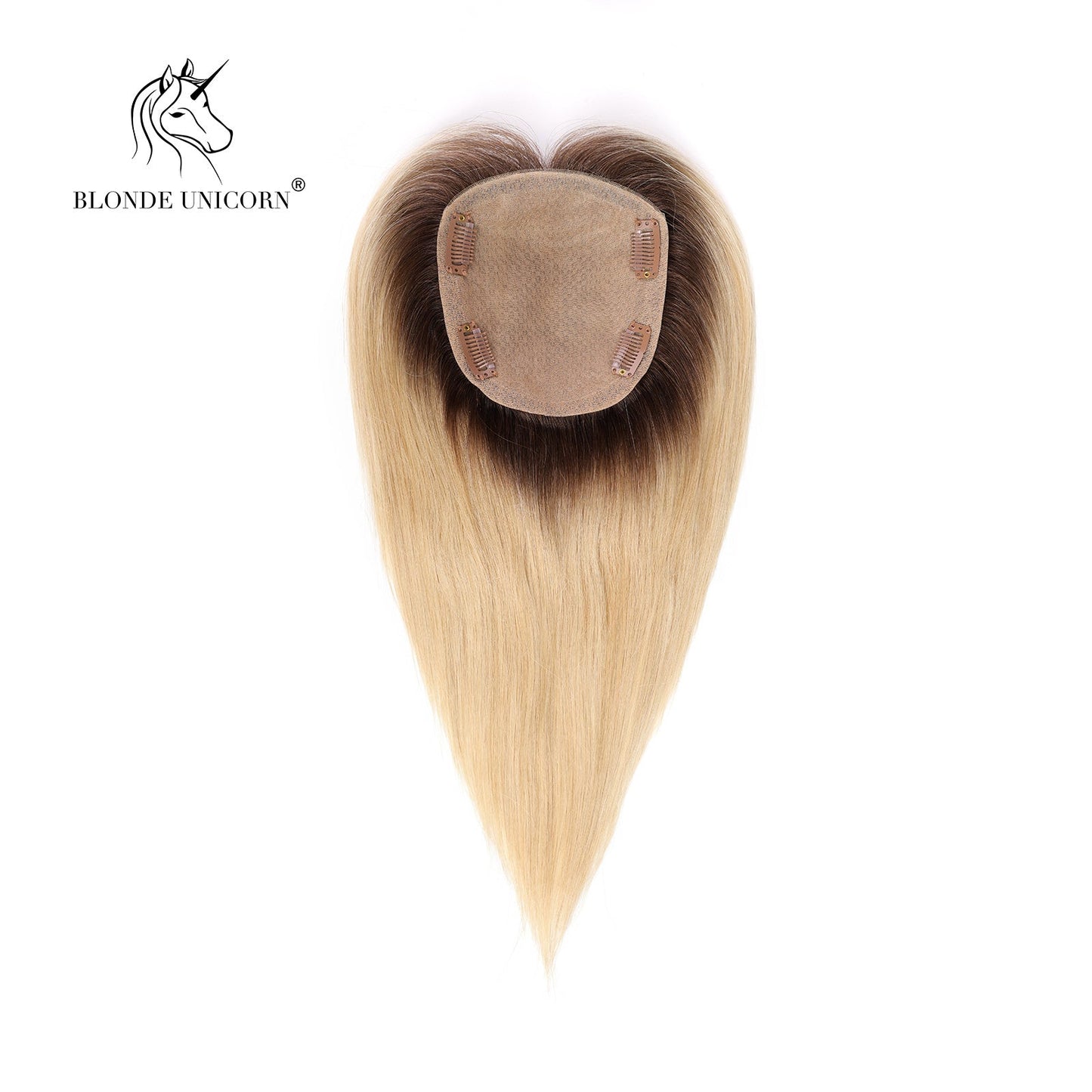 Blonde  Ombre Bleach Blonde Hand Made Real Human Hair Toppers For Women.