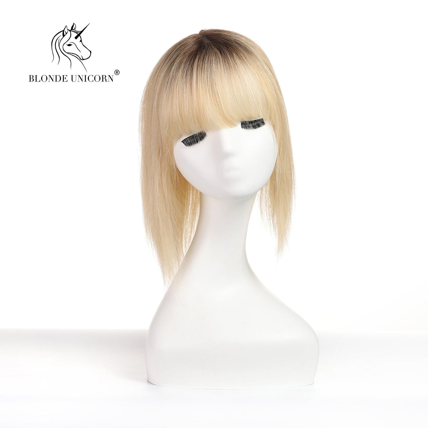 Blonde  Ombre Bleach Blonde Hand Made Real Human Hair Toppers For Women.