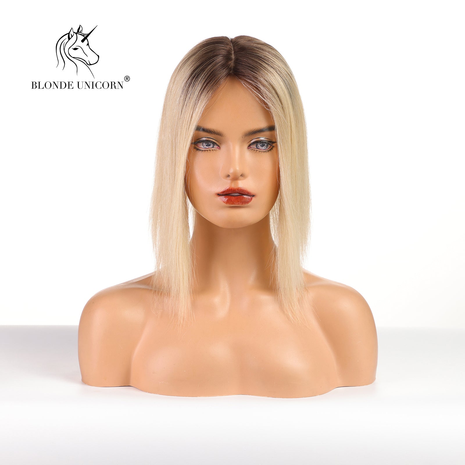 Blonde  Ombre Bleach Blonde Hand Made Real Human Hair Toppers For Women.