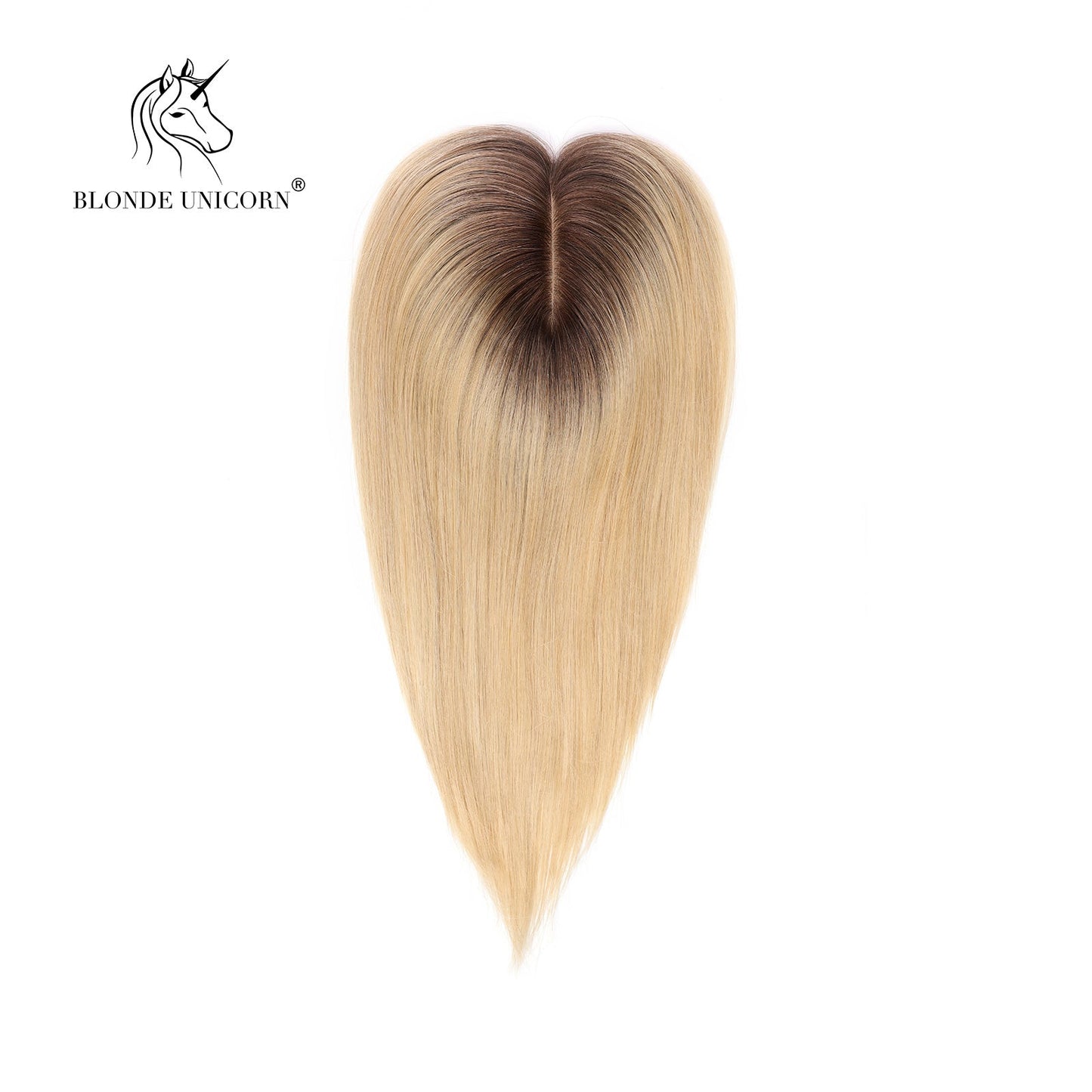 Blonde  Ombre Bleach Blonde Hand Made Real Human Hair Toppers For Women.