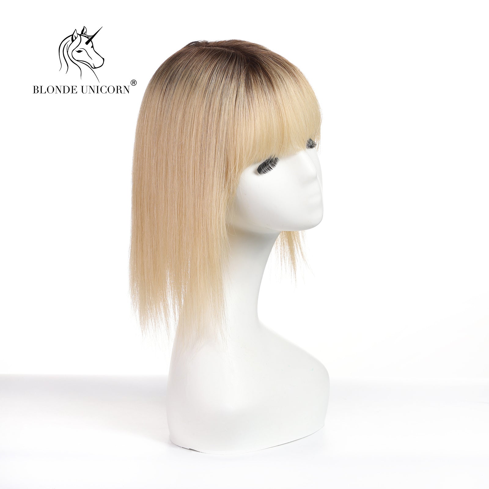 Blonde  Ombre Bleach Blonde Hand Made Real Human Hair Toppers For Women.