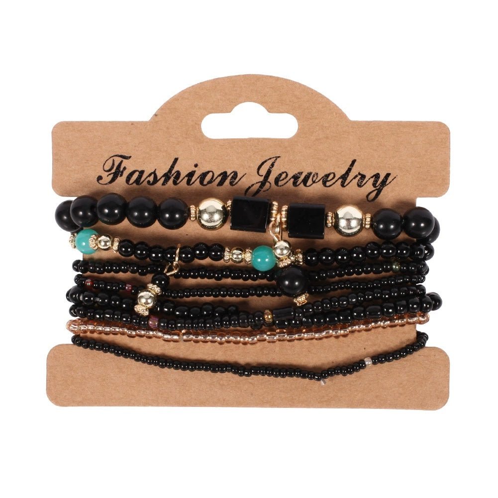 Bohemian Handmade Beads Bracelet Set For Women Summer Colorful Beaded Chain Bangle Men Boho Jewelry Accessories Stone Beads Chain Handmade Bangle Female Fashion Party Jewelry Gift.
