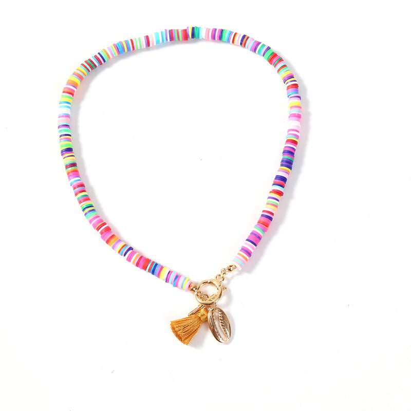 Bohemian Shell Necklace Female Tassel Wild Sweet Necklace.