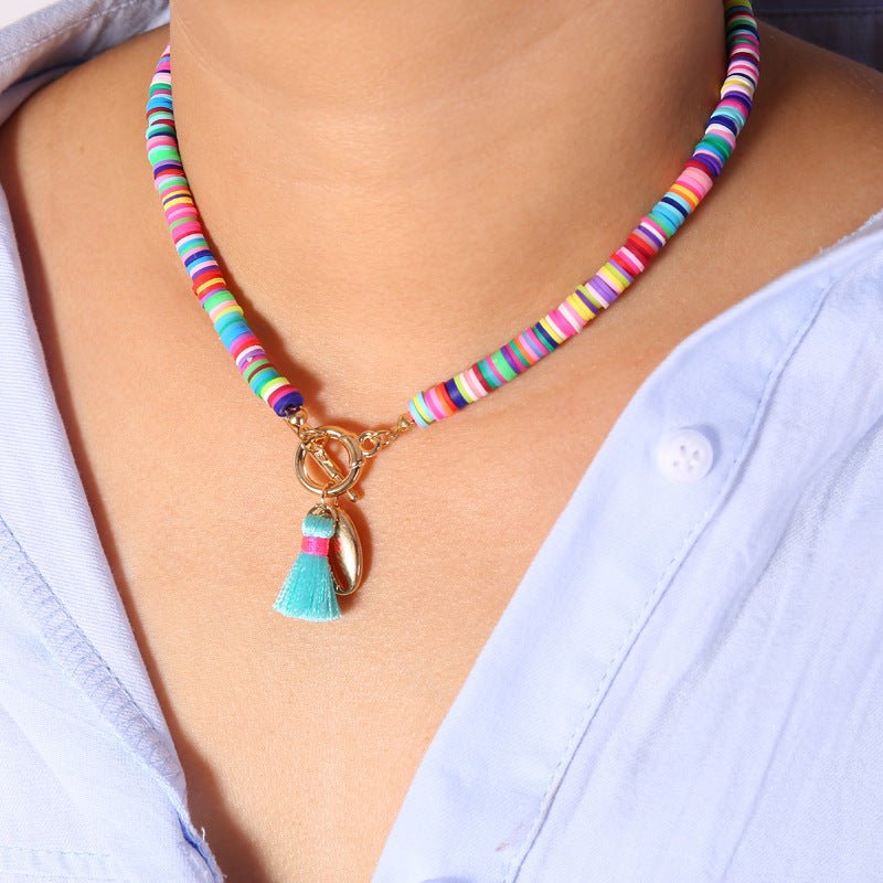 Bohemian Shell Necklace Female Tassel Wild Sweet Necklace.