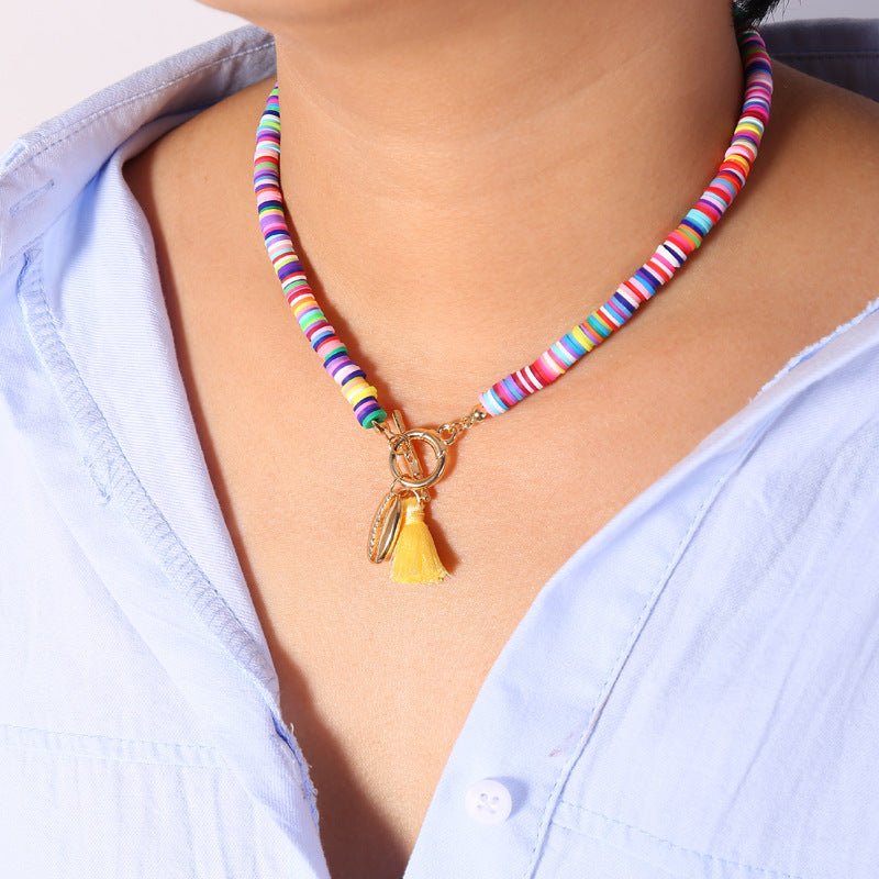 Bohemian Shell Necklace Female Tassel Wild Sweet Necklace.