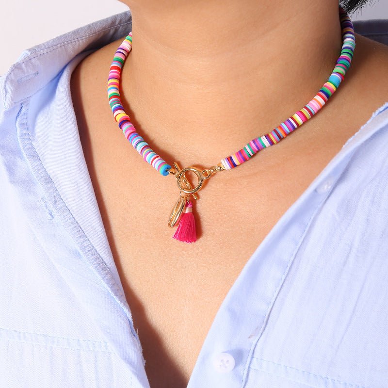 Bohemian Shell Necklace Female Tassel Wild Sweet Necklace.