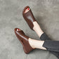 British Genuine Leather Slip On Peep Toe Sandals Flat.