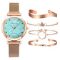 Casual Flower Dial Alloy Mesh Strap Quartz Watch.