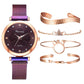 Casual Flower Dial Alloy Mesh Strap Quartz Watch.