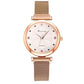Casual Flower Dial Alloy Mesh Strap Quartz Watch.