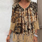 Casual Lace Printed Lace Button Top.
