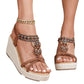 Casual Versatile Beach Wedge Sandals For Outerwear.