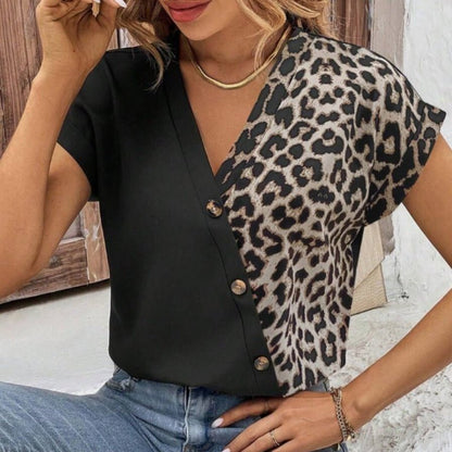 Chemise  Pour Femmes Col En V Avec  Et Manches Chauve-souris.
