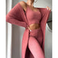 Cozy Pajama Set, 3 Piece Lounge Set, Cute Loungewear, Warm Suit Sets, Matching Set, Lounge Set, 3 Piece Pant Sets, Women Winter Dress.