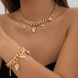 Creative Boho Conch Dolphin Starfish Pendant Choker Necklace Bracelets Women Trendy Vintage Tassel Chain Grunge Jewelry Fashion Jewelry.