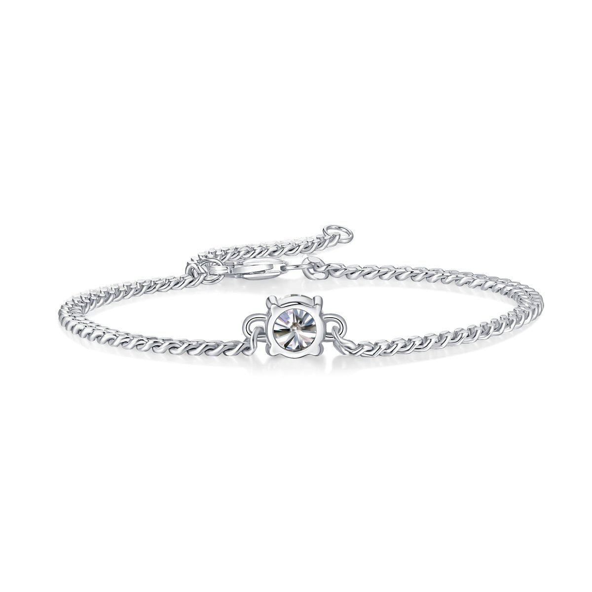 Cuban Luxury Fashion Set Mosan Diamond Silver Jewelry Comparable To Natural Diamond Bracelet.