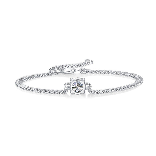 Cuban Luxury Fashion Set Mosan Diamond Silver Jewelry Comparable To Natural Diamond Bracelet.