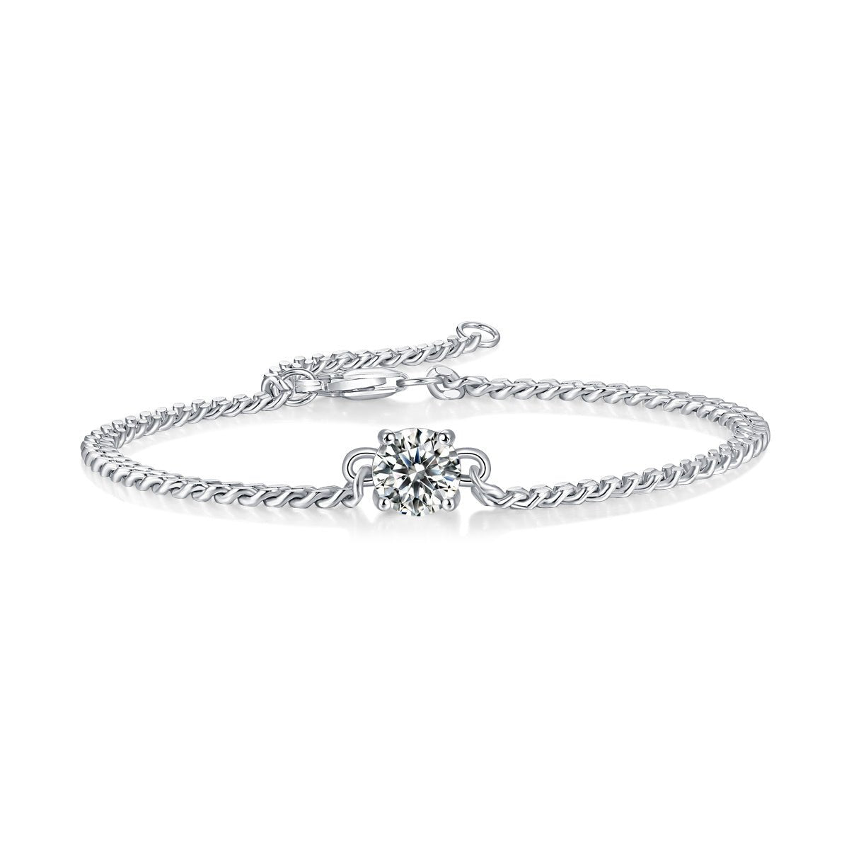 Cuban Luxury Fashion Set Mosan Diamond Silver Jewelry Comparable To Natural Diamond Bracelet.