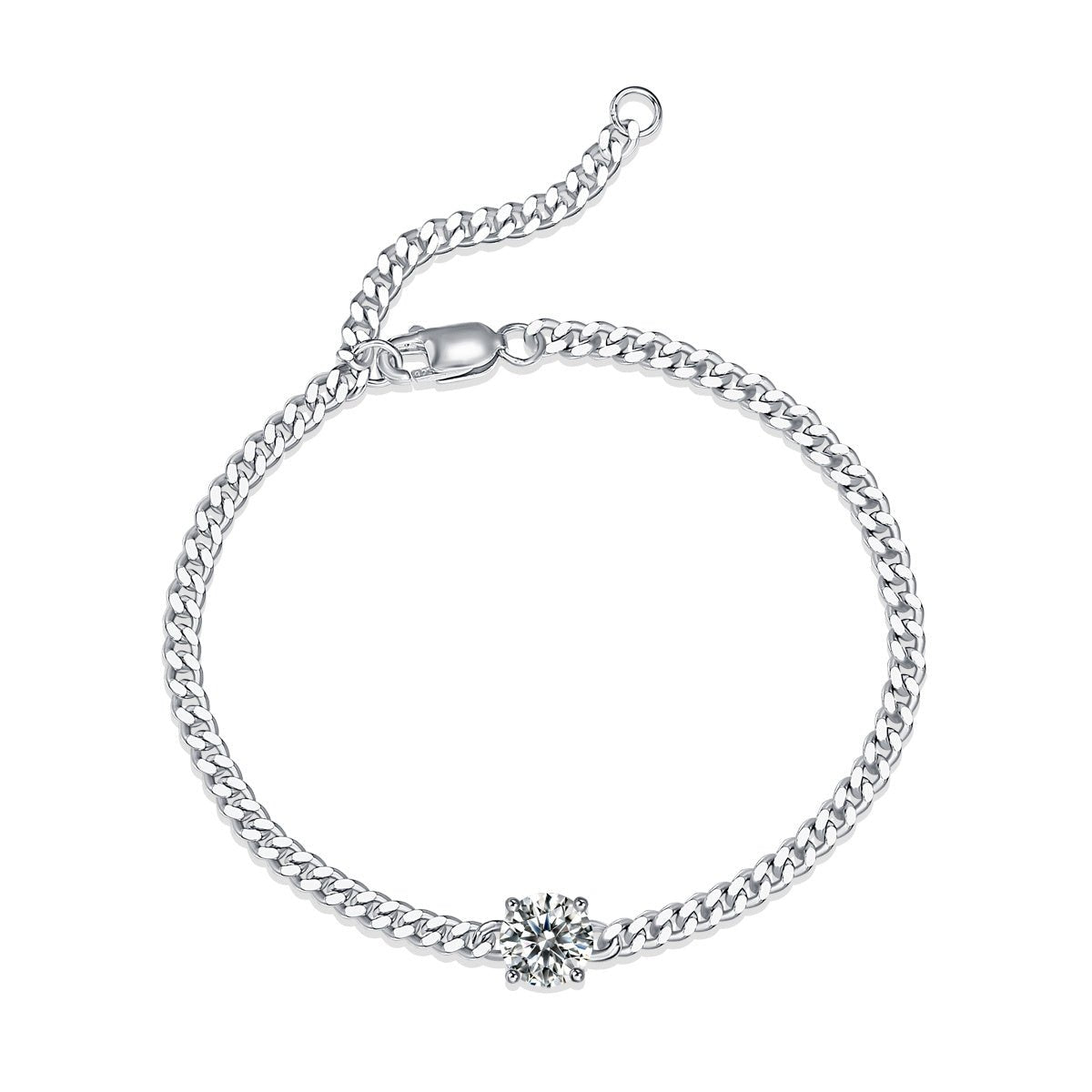 Cuban Luxury Fashion Set Mosan Diamond Silver Jewelry Comparable To Natural Diamond Bracelet.