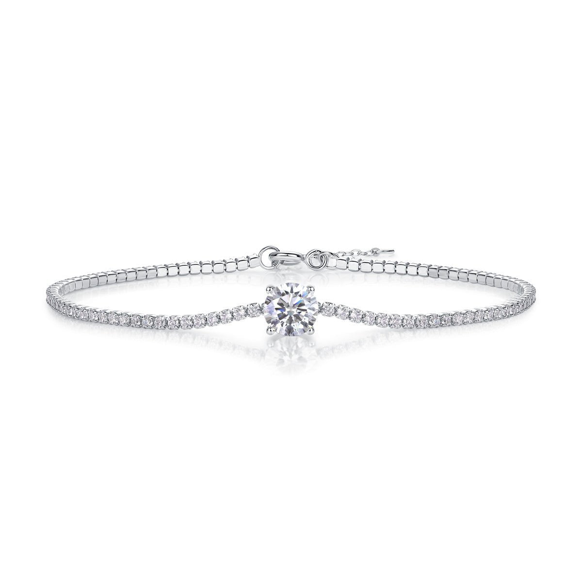 Dawn Dew Beads Luxury Fashion Mossan Diamond Silver Jewelry Comparable To Natural Diamond Bracelet.