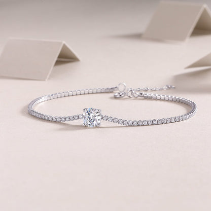 Dawn Dew Beads Luxury Fashion Mossan Diamond Silver Jewelry Comparable To Natural Diamond Bracelet.