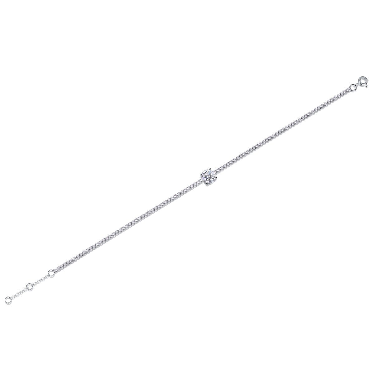 Dawn Dew Beads Luxury Fashion Mossan Diamond Silver Jewelry Comparable To Natural Diamond Bracelet.