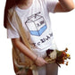 De ModeDe Lait Impression Manches Courtes T-shirts Pour Femmes Casual Femmes.