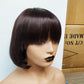 Double Drawn Human Hair Fringe Bob Wig.