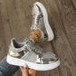 Chaussures plates à lacets tendance avec paillettes, chaussures de sport décontractées à semelle épaisse et bout rond pour femmes, baskets de marche antidérapantes