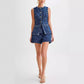 Denim Fashion Casual Sleeveless Women's Suit.
