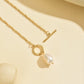 Elegant Gold-Tone Pearl Pendant Necklace -  Stylish And Lightweight Jewelry.