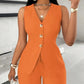 Elegant Solid Color Pants Set.