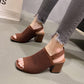 European And American Flying Woven High Heel Chunky Heel Sandals For Women.