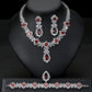 European And American Luxury Zircon Necklace Earring Bracelet Ring Suit.