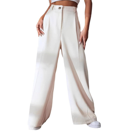European And American New Women's Trousers Solid Color Casual Straight Pants.