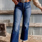 European And American Personalized Washed Frayed Hem Skinny Jeans For Women.