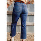 European And American Personalized Washed Frayed Hem Skinny Jeans For Women.