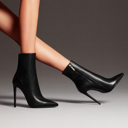 European And American Pointed-toe Stiletto Ankle Boots.