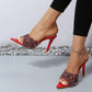 European And American Style Sequin High Heels Sandals.