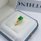 European And American Temperament Inlaid Emerald Emerald Plated 18K Gold Ring Female.