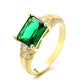 European And American Temperament Inlaid Emerald Emerald Plated 18K Gold Ring Female.