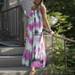 European And American Tie-dye Striped Printing Slip Plus Size Dress.