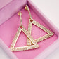 Exaggerated Geometry Triangle Copper Earrings For Women.