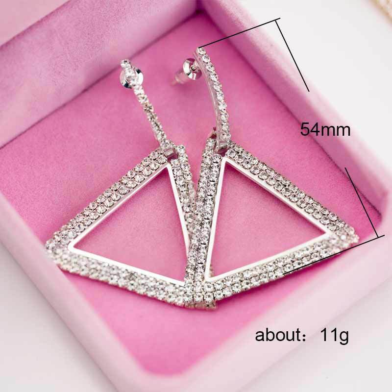 Exaggerated Geometry Triangle Copper Earrings For Women.