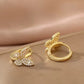 Fashion Copper Inlaid Zirconium Butterfly Ear Ring Niche.