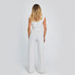 Fashion Elegant Long Sleeveless Jumpsuit Summer V-neck Casual Wide Leg Long Overalls Clothing For Women.